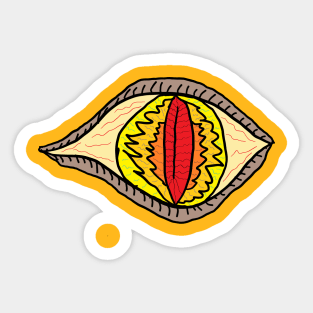 Flame Eye design, An eye drawing with a flaming pupil. A cool, cute eye design. Sticker